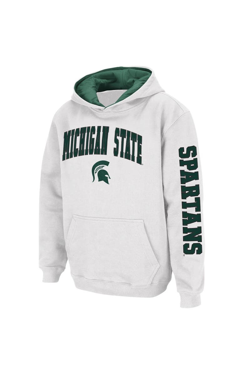 COLOSSEUM Youth Colosseum White Michigan State Spartans 2-Hit Pullover Hoodie, Alternate, color, White