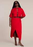 ELOQUII Linen Blend Wrap Skirt