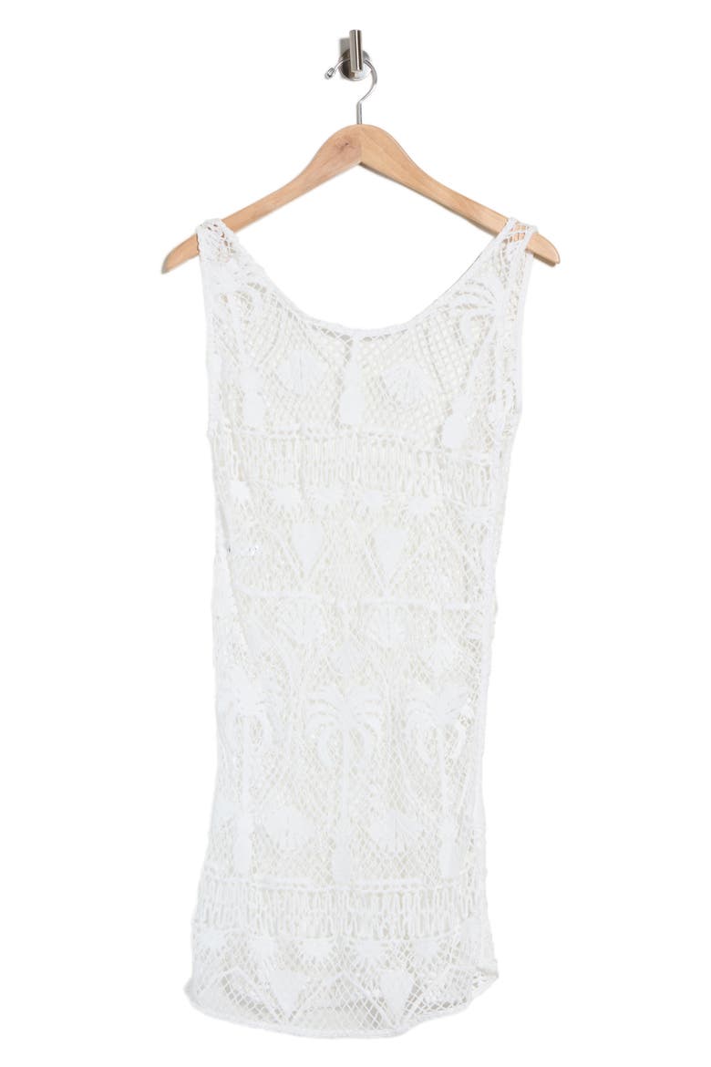 Vacay Knit Cover-Up Minidress, Main, color, WHITE