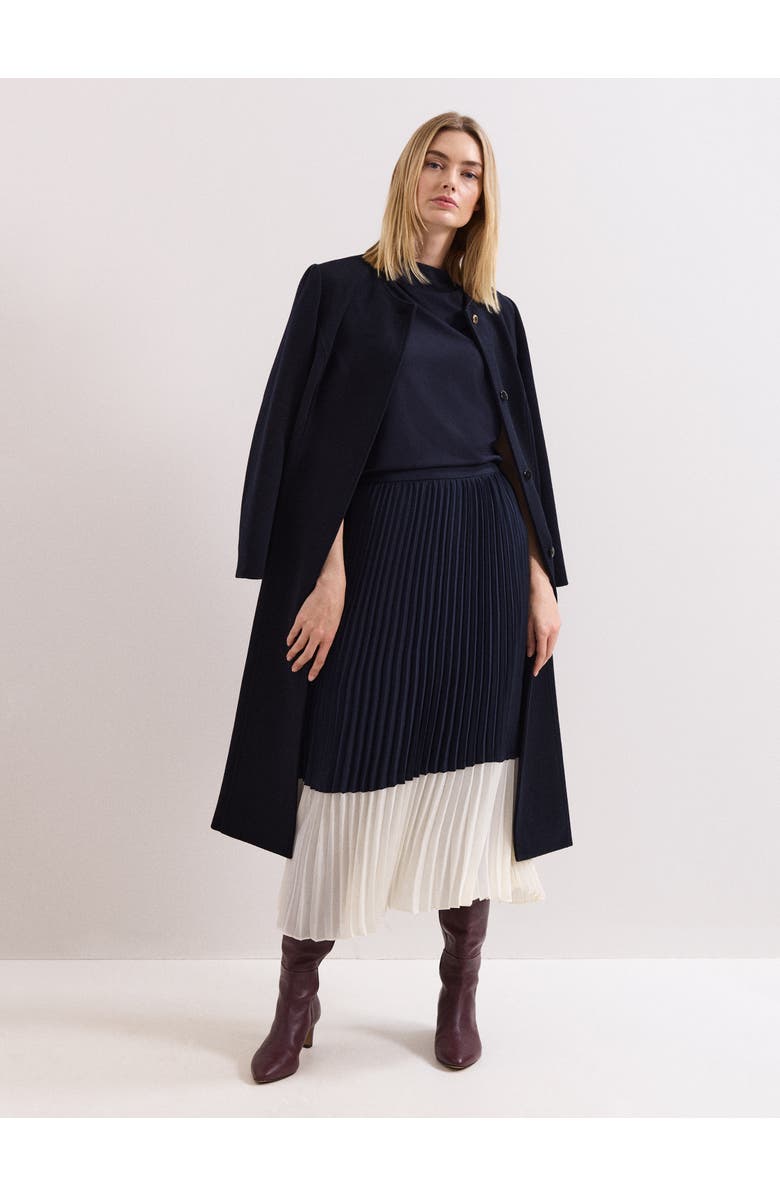 Phase Eight Eleanor Pleated Midi Skirt, Alternate, color, Navy