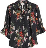 Cinq à Sept Fiona Iris Bouquet Button-Up Top