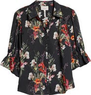 Cinq à Sept Fiona Iris Bouquet Button-Up Top