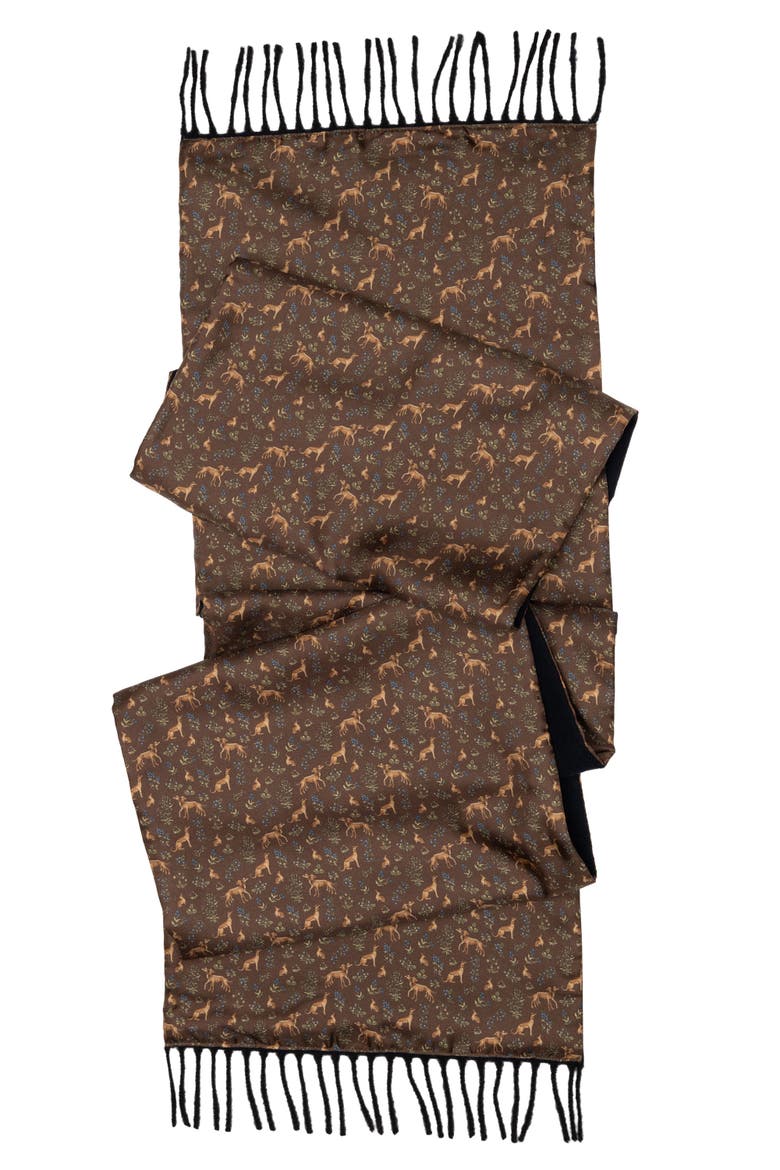 Canis Romanus - Wool Backed Silk Scarf for Men, Alternate, color, Oak