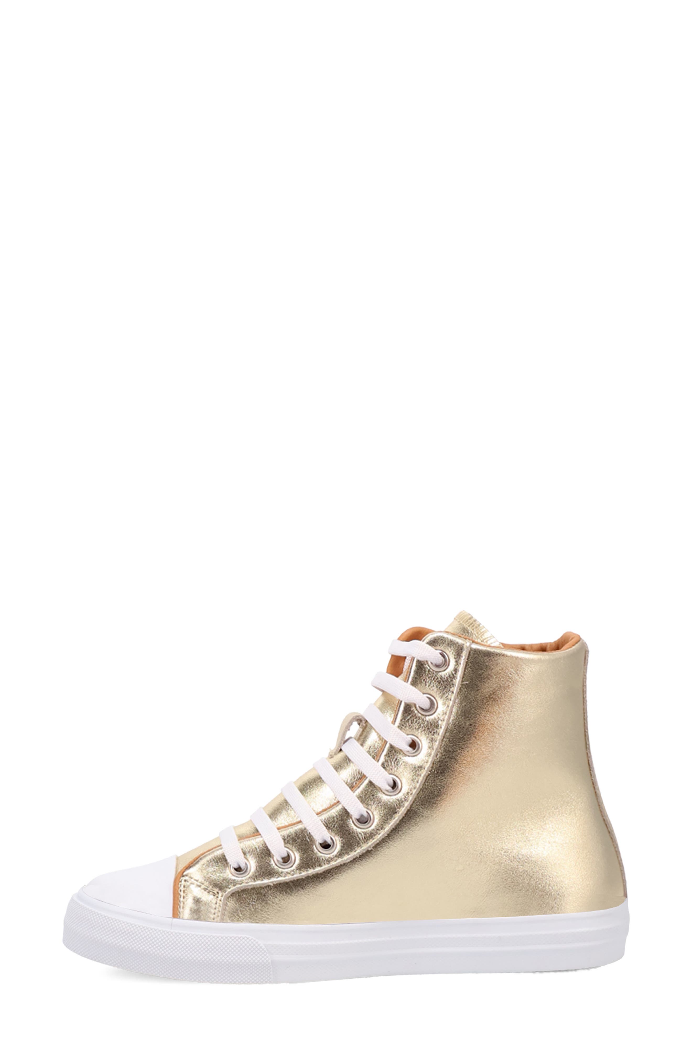 Knarly High Top Sneaker, Alternate, color, GOLD