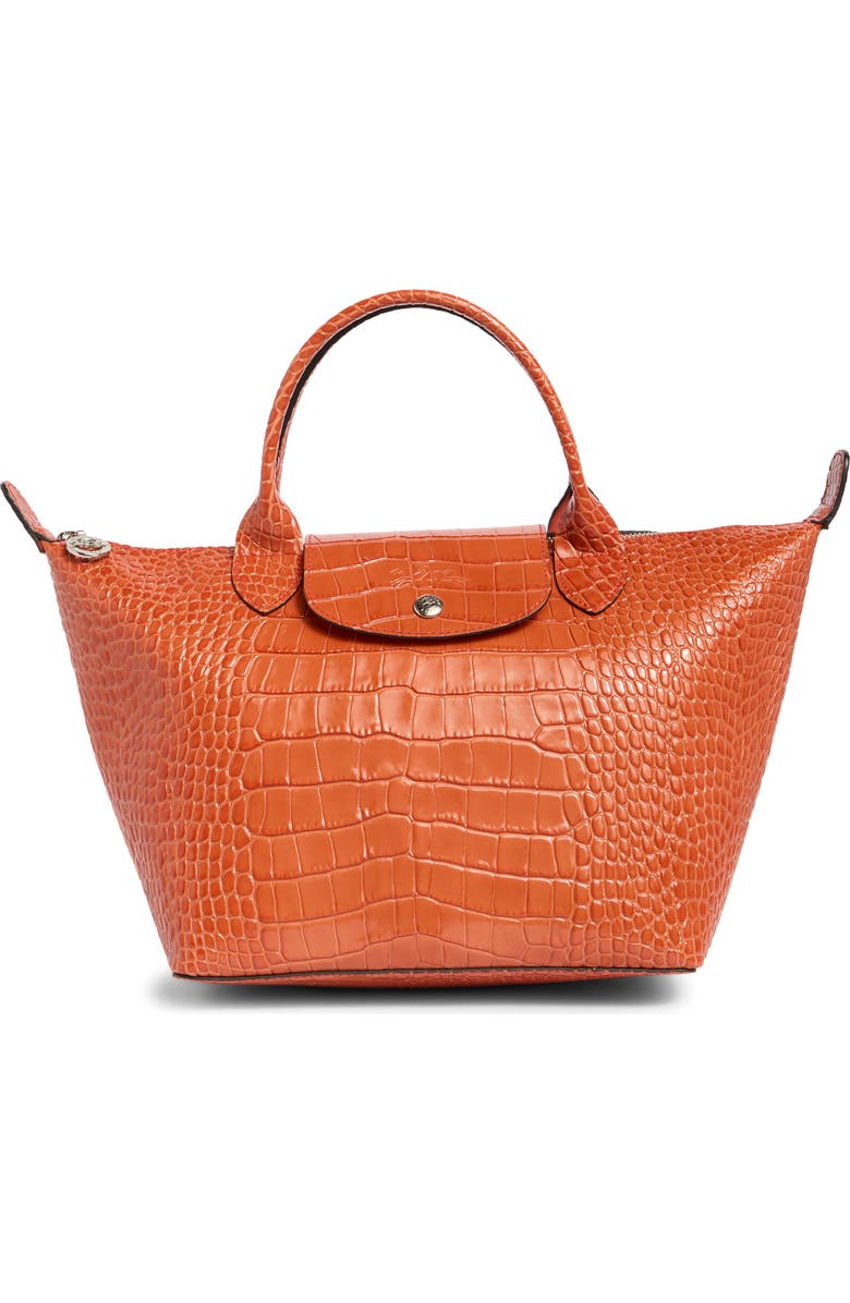 Longchamp Small Le Pliage Croc Embossed Tote, Main, color,