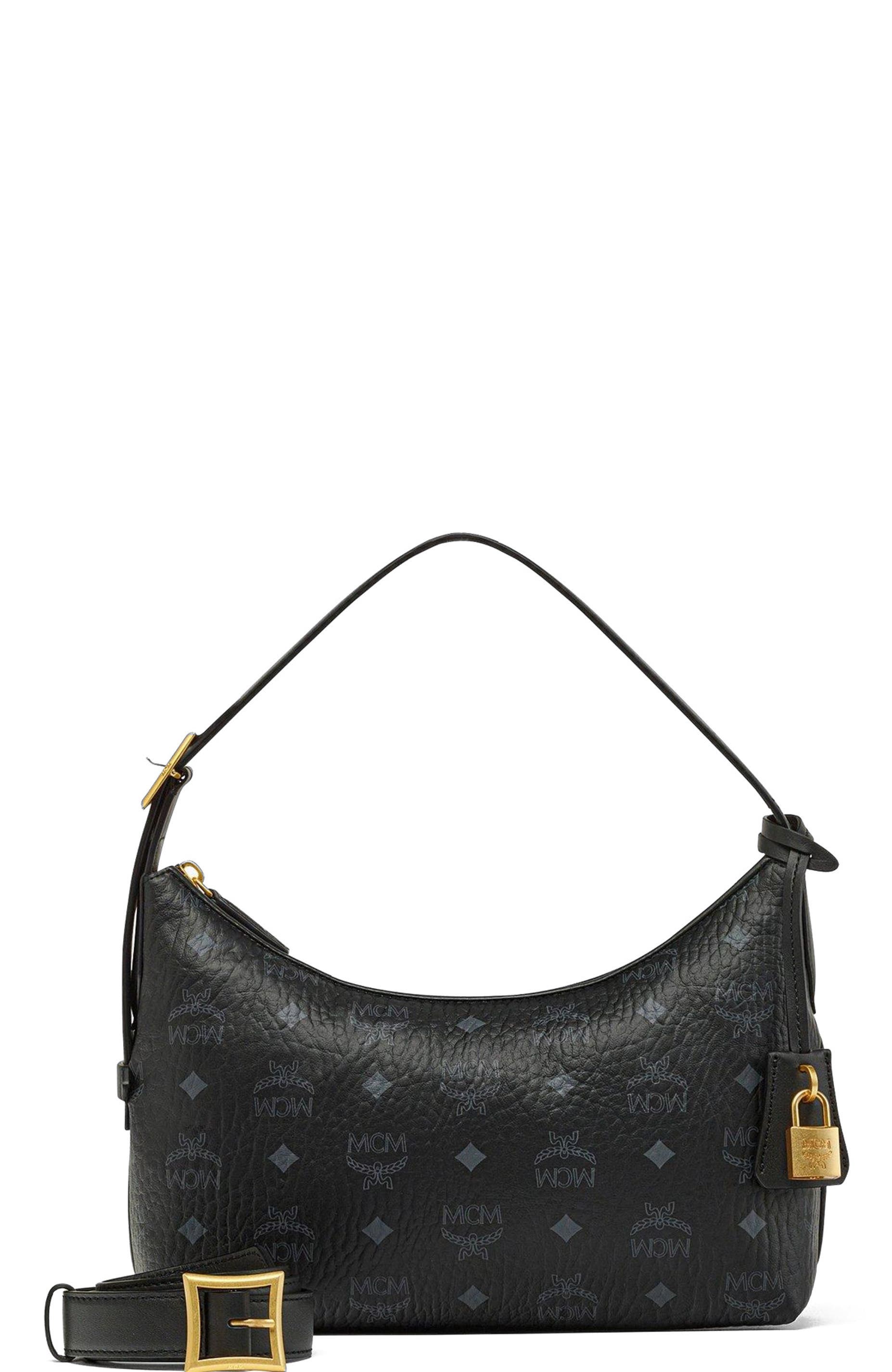 MCM Aren Hobo in Visetos, Main, color, Black