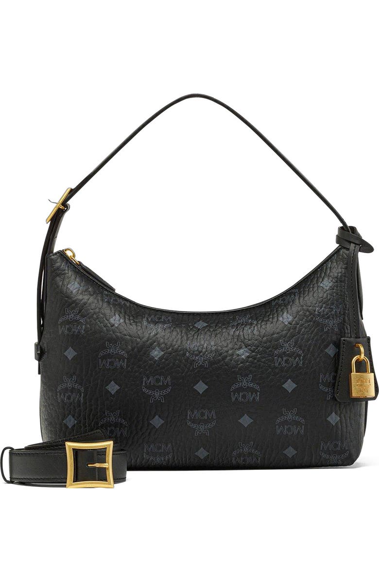 MCM Aren Hobo in Visetos, Main, color, Black