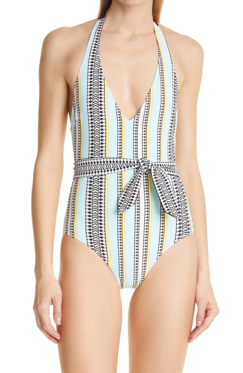 lemlem Neela Belted One-Piece Swimsuit, Main, color, 