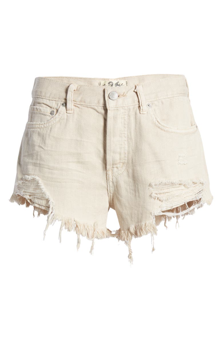 Free People We the Free Loving Good Vibrations Cutoff Denim Shorts, Alternate, color,