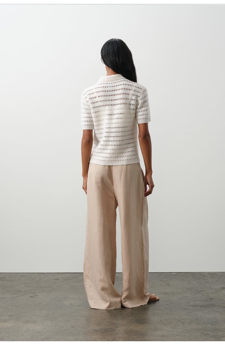 NAKED CASHMERE Yulia Crochet Polo, Alternate, color, Ecru