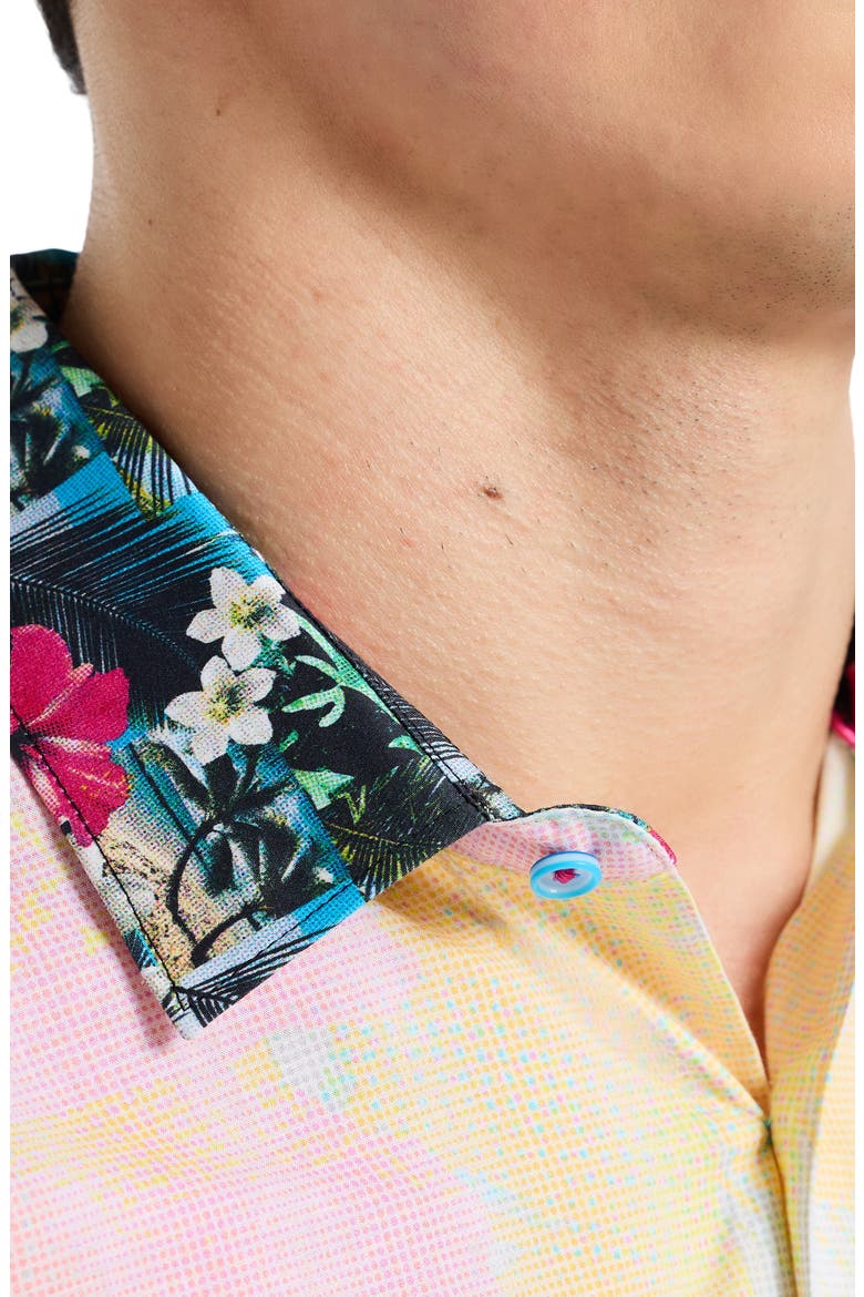 Haze Short Sleeve Button-Up Shirt, Alternate, color, MULTI
