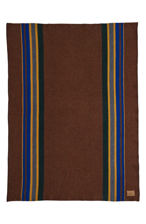 Pendleton Yakima Camp Wool Blend Throw Blanket In Brown