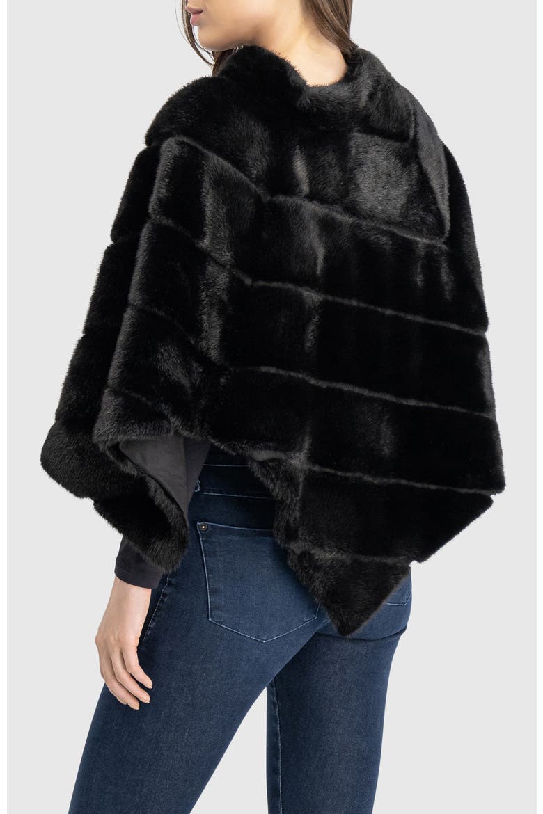 Fur-Free Mink (Faux Fur) Cape, Alternate, color, BLACK