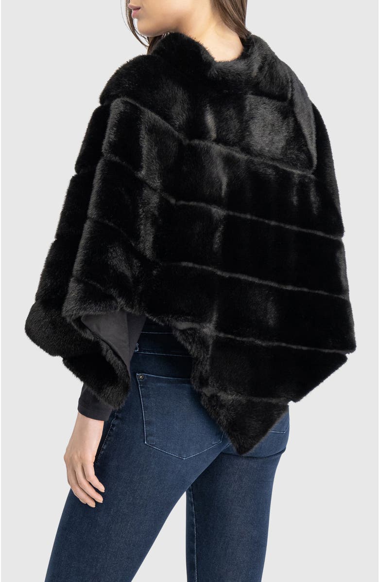 Lyla Grant Fur-Free Mink (Faux Fur) Cape, Alternate, color, Black