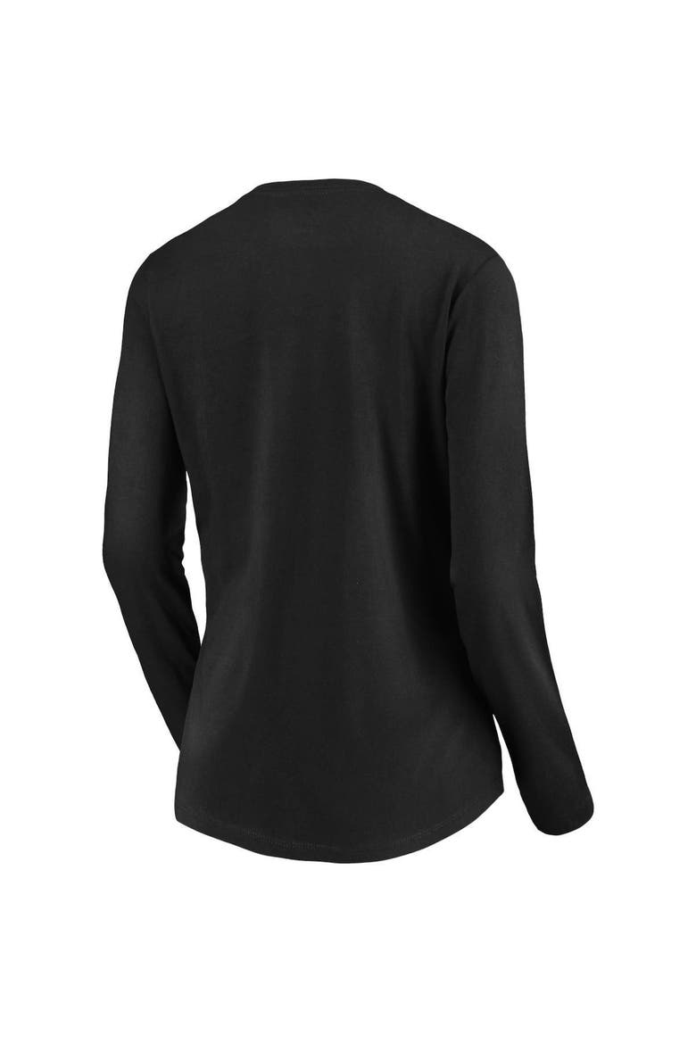 Women's Fanatics Branded Black Chicago White Sox Core Team Long Sleeve V-Neck T-Shirt, Alternate, color, BLACK