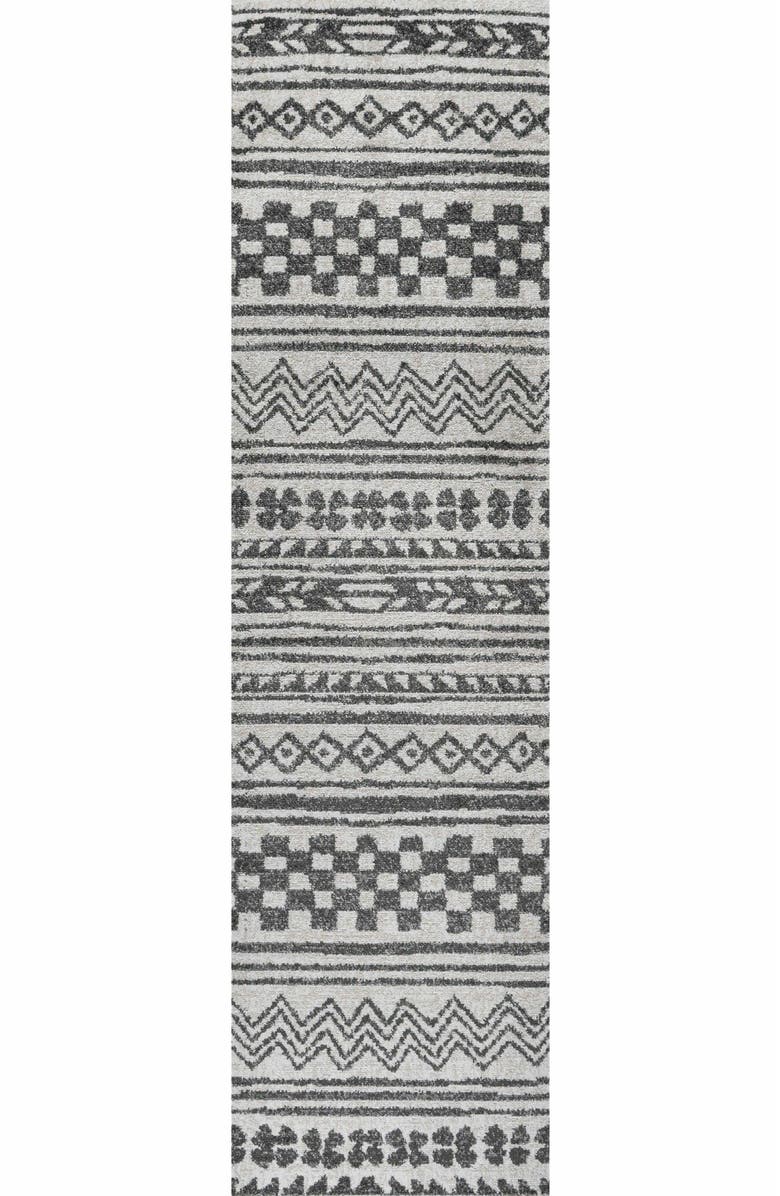 JONATHAN Y Imlil  Geometric Stripe Area Rug, Main, color, Light Gray/Cream