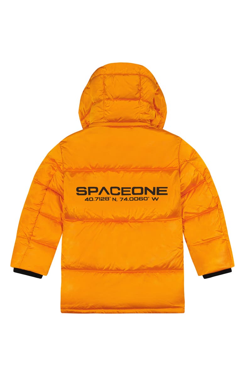 Andy & Evan x SPACEONE Kids' Galactic Reversible Hooded Puffer Jacket, Alternate, color, Orion Orange