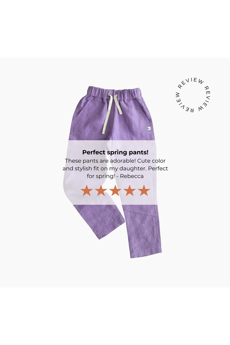 Kids’ Organic-Dyed Linen Pants, Alternate, color, Lilac