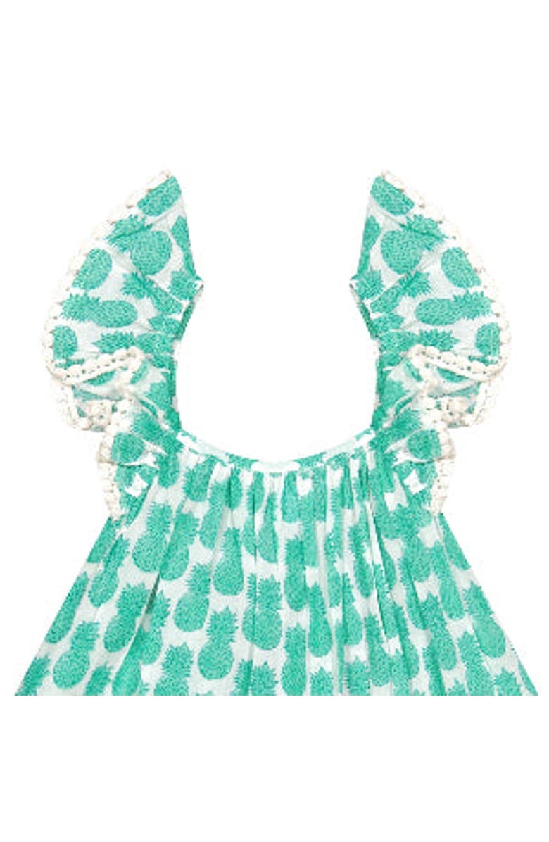 Mer St. Barth Mini Eva Girl's Dress, Alternate, color, Pineapple Crush Lagoon