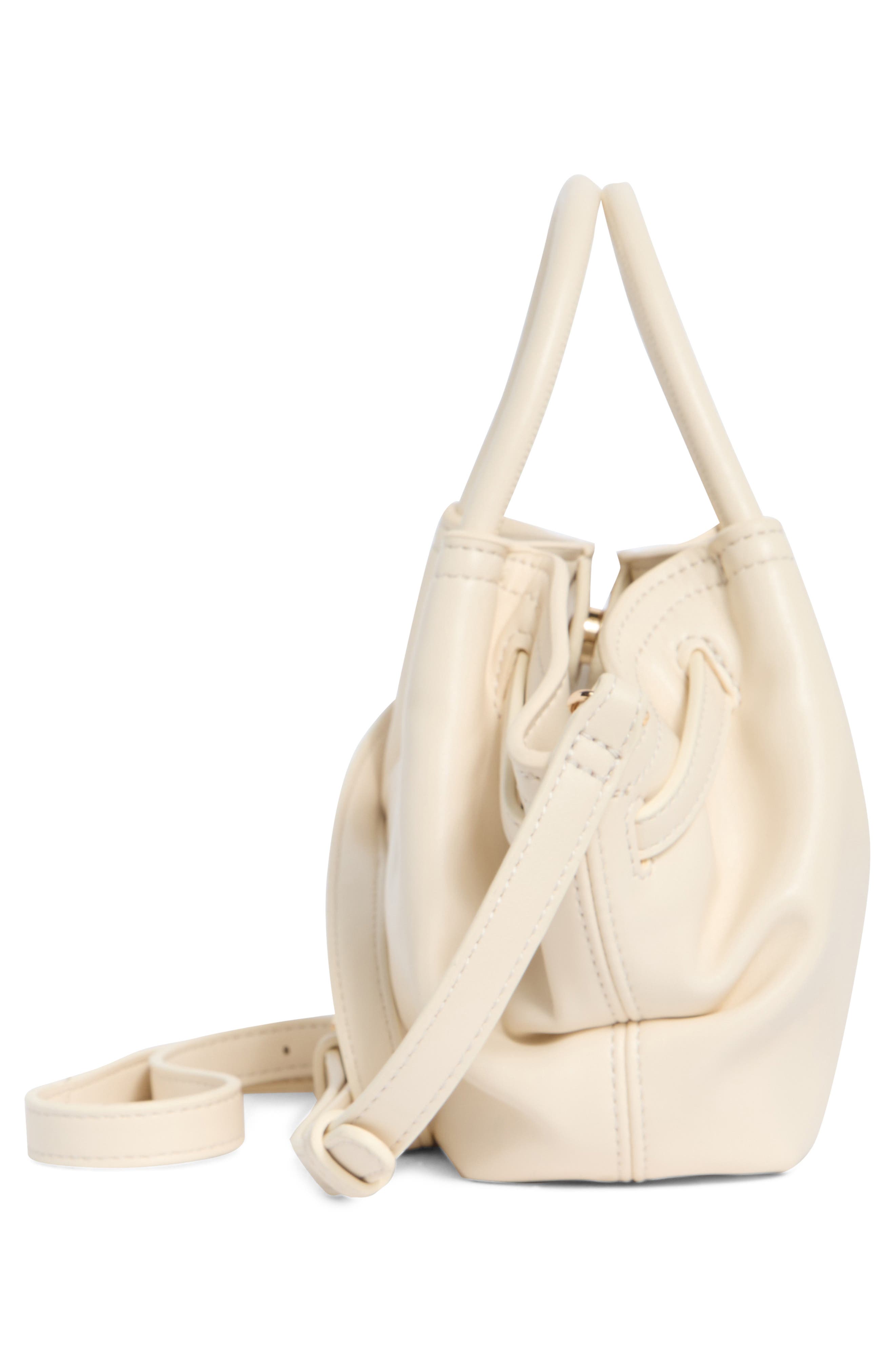Faux Leather Top Handle Crossbody Bag, Alternate, color, OATMILK