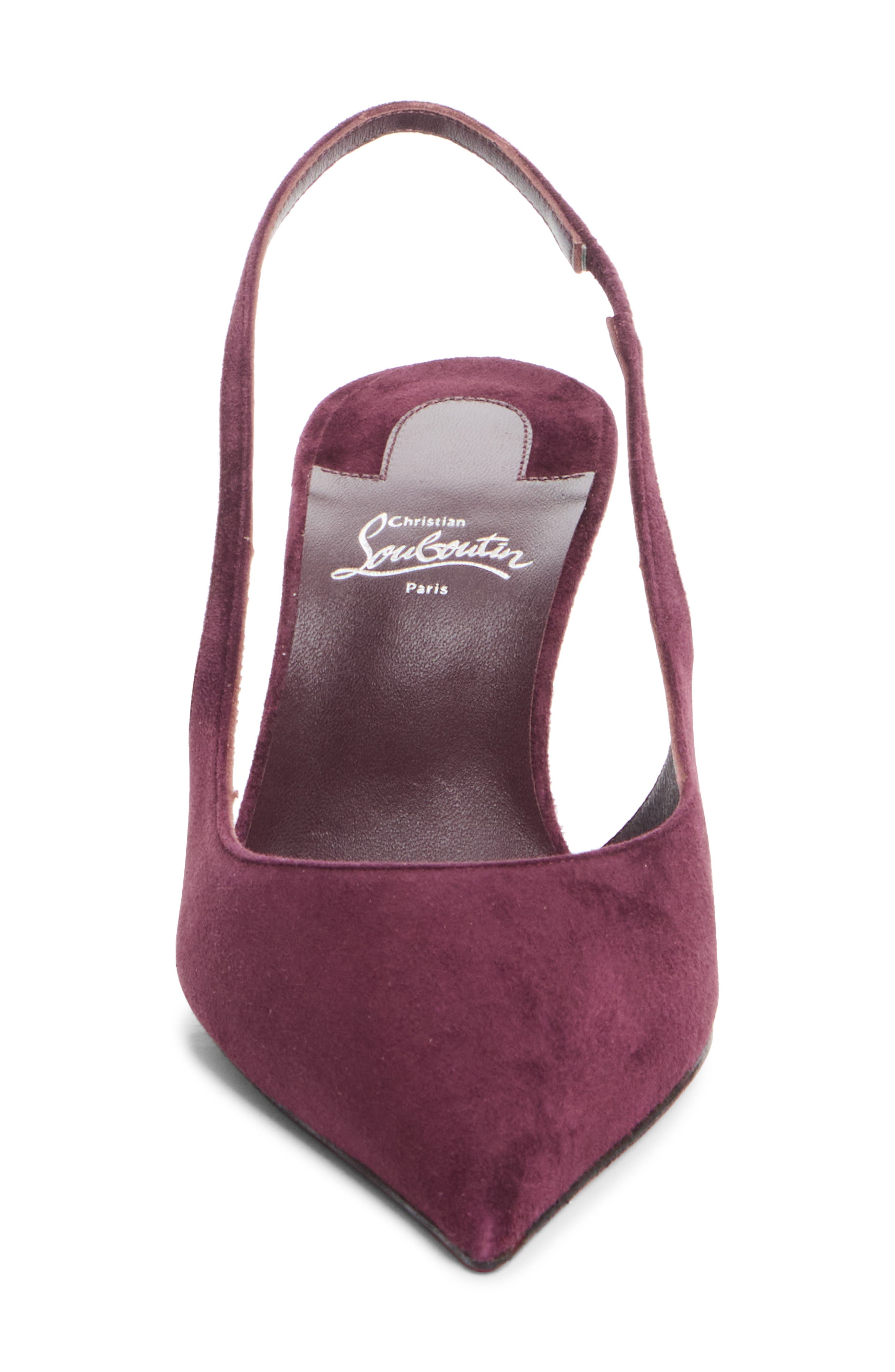Miss Z Suede Pointed Toe Slingback Pump, Alternate, color, R967 DULSE/ LIN DULSE