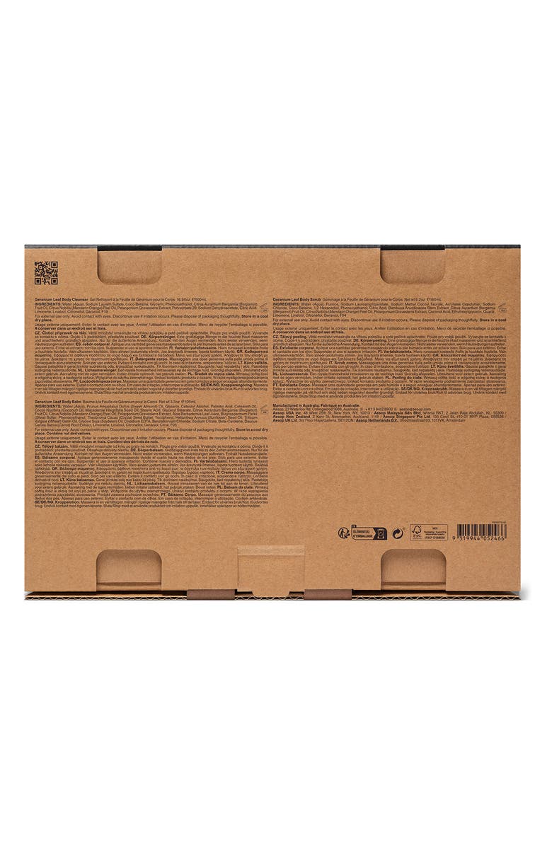 Aesop Geranium Body Care Set $130 Value, Alternate, color, 