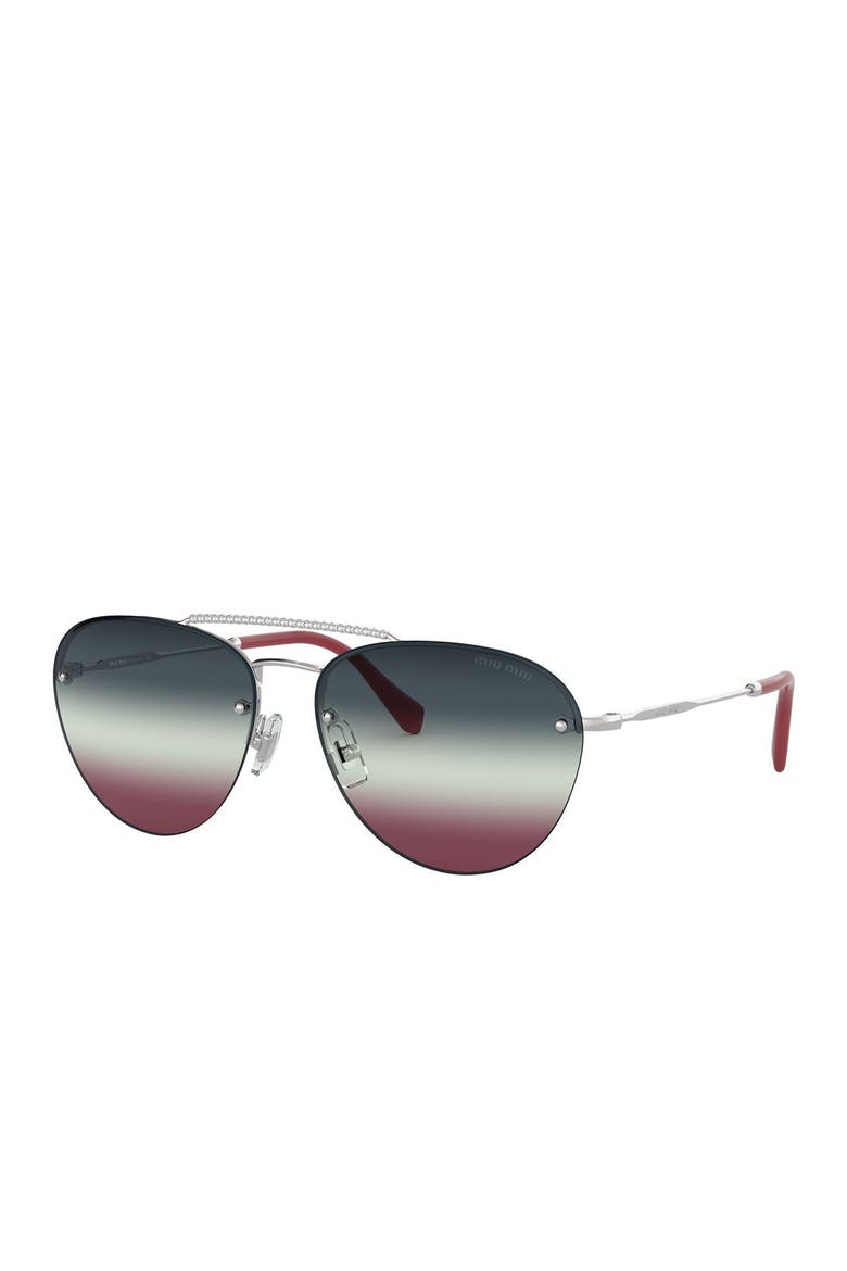 59mm Aviator Sunglasses, Alternate, color, GREEN BLUE