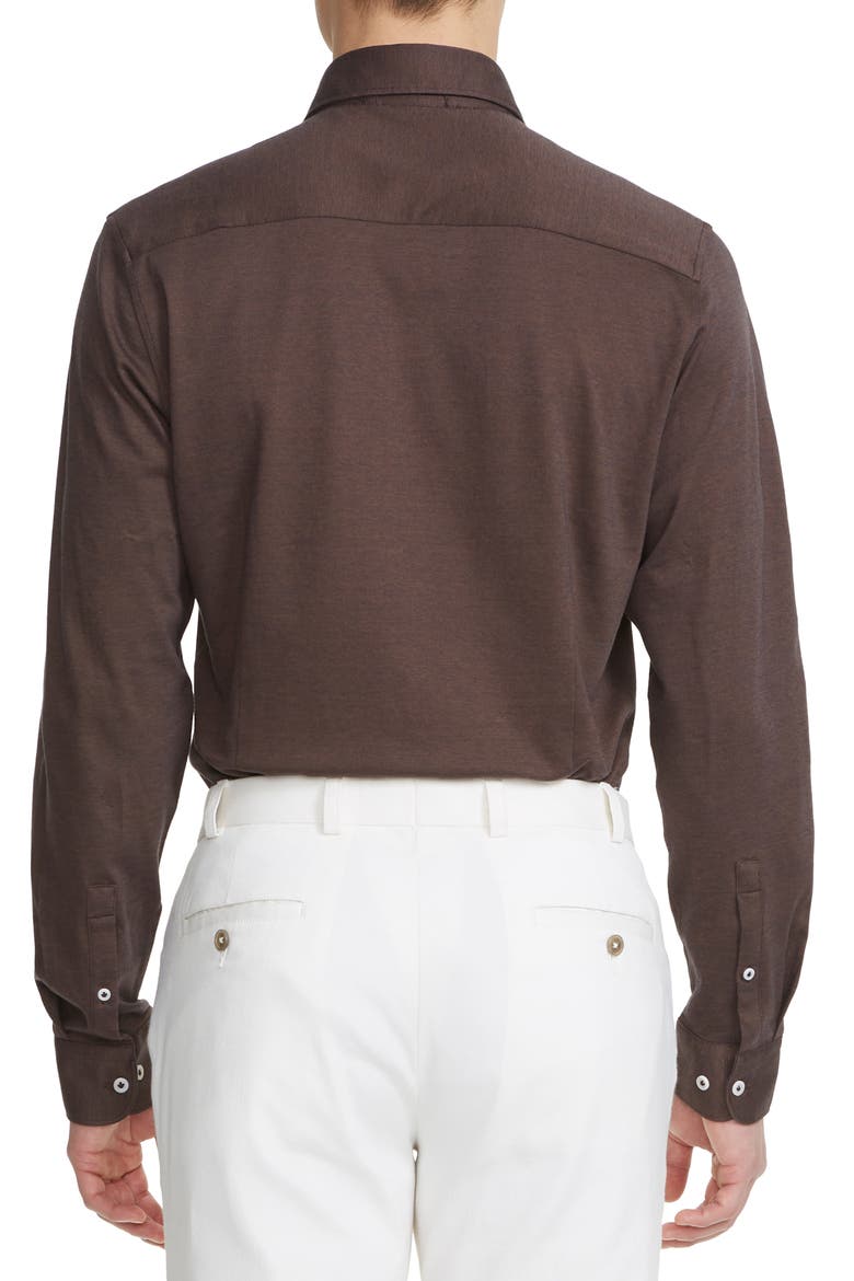 Abbott Knit Button-Up Shirt, Alternate, color, BROWN