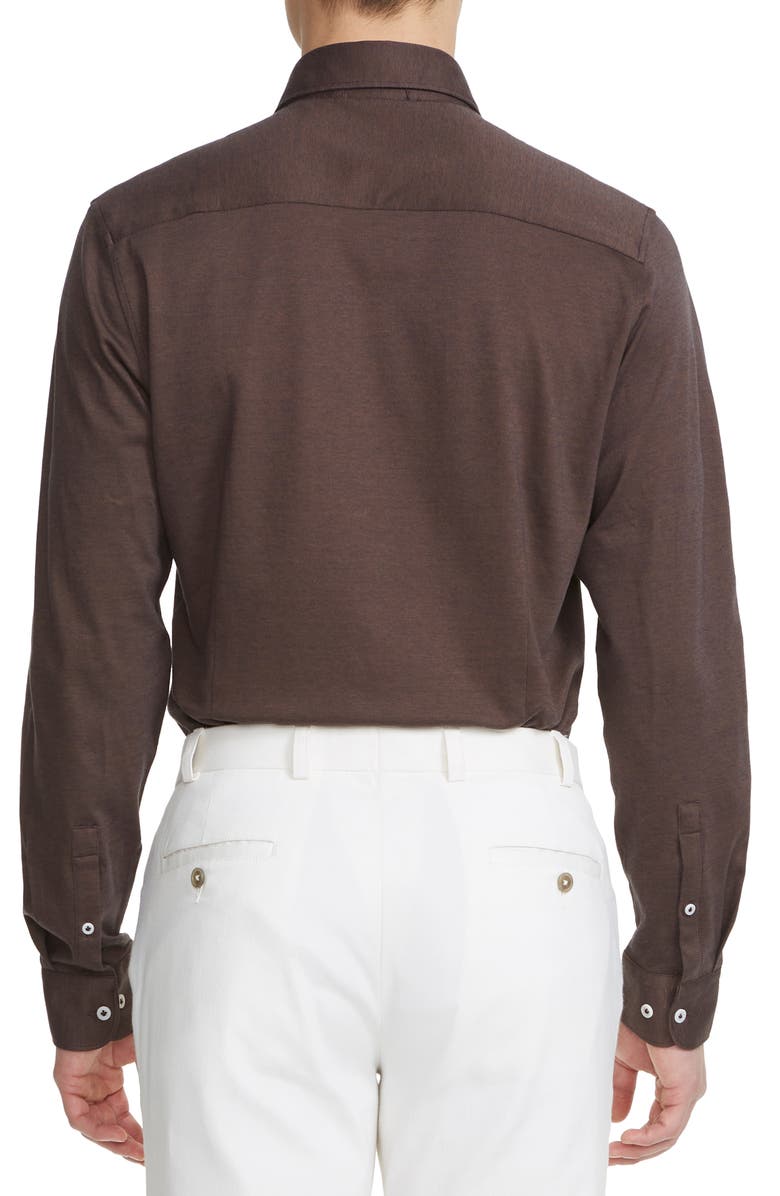 Jack Victor Abbott Knit Button-Up Shirt, Alternate, color, Brown