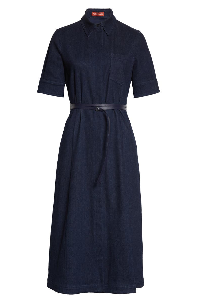 Altuzarra Kieran Belted Denim Serge Midi Shirtdress, Alternate, color,