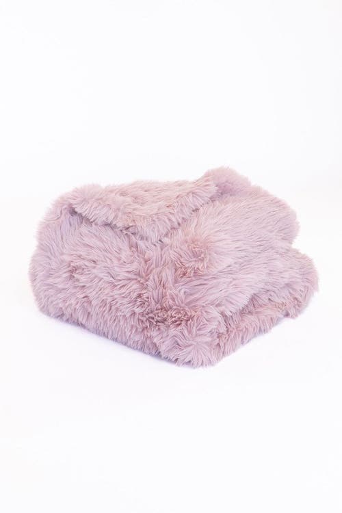 Sea To Me Blankets Palm Springs Plush Faux Fur Throw Blanket In Pink