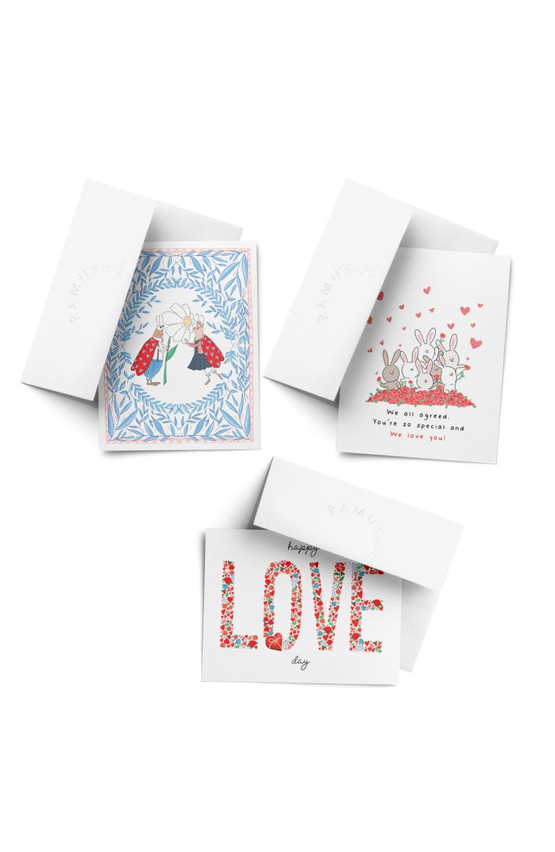 Ramus & Co Valentine's Day Friendship Greeting Card Pack Sets, 'Love Bugs, Bunnies We Love You, Love Day', Main, color, Multi-Pack