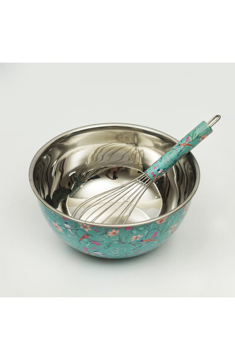 Mela Artisans Aqua Flora Bowl & Whisk Set, Alternate, color, Aqua Flora