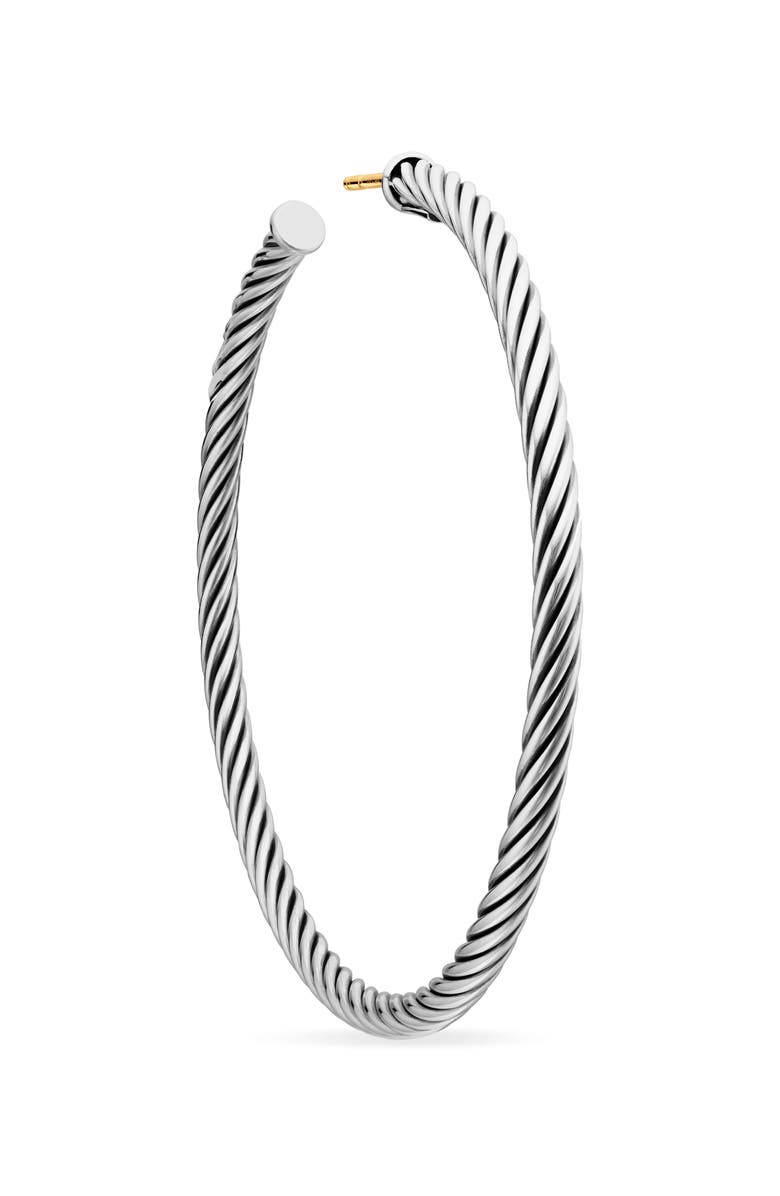 David Yurman Large Cable Oval Hoop Earrings, Alternate, color, Silver