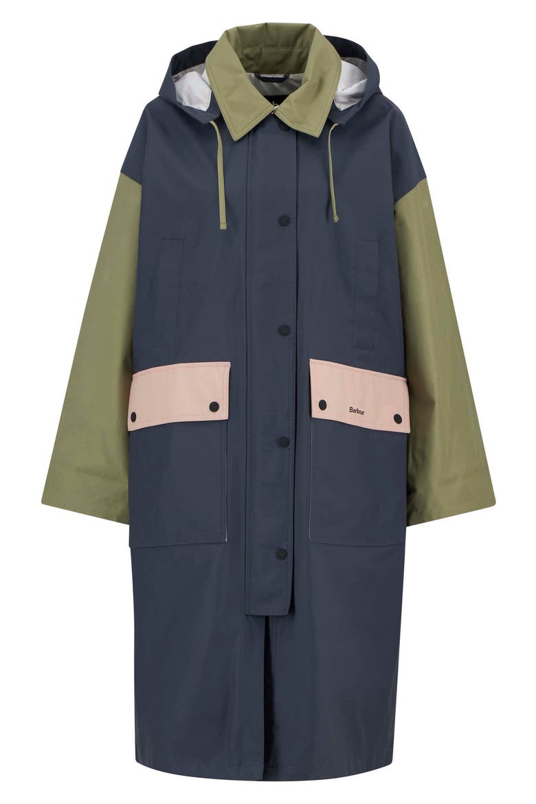 Blearigg Water Repellent Longline Hooded Jacket, Alternate, color, DUSK GREY / GARDENIA