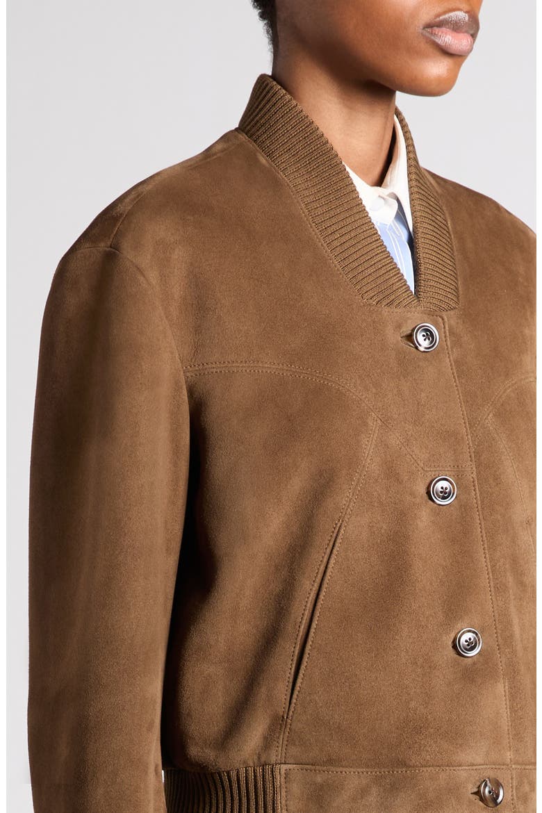 Velvety Suede Jacket, Alternate, color, KHAKI