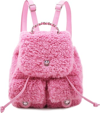 Kids' Mini Heart Plush Faux Fur Backpack