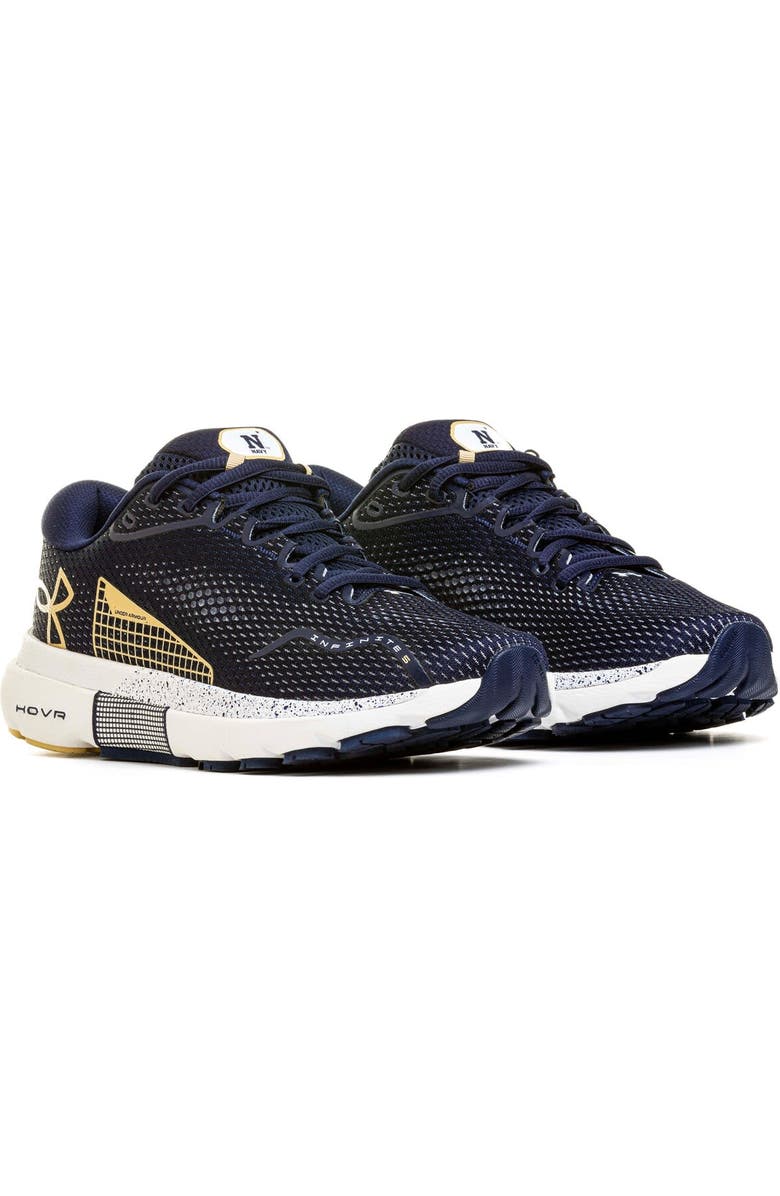 Under Armour Navy Navy Midshipmen Infinite 5 Running Shoes, Alternate, color,