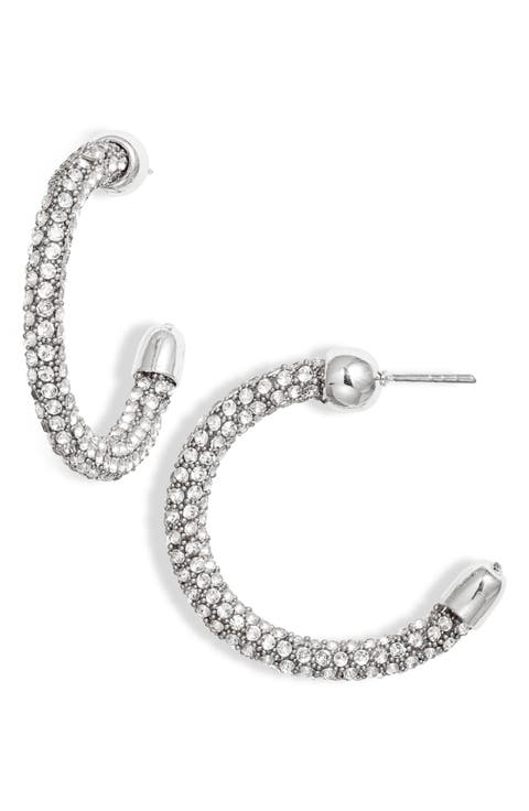 Crystal Rope Hoop Earrings