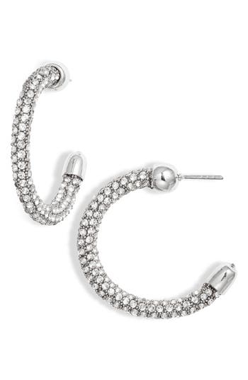 Open Edit Crystal Rope Hoop Earrings