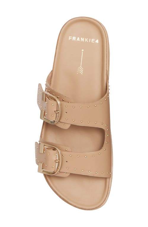 Frankie4 Deon Buckle Sandal In Camel Stud