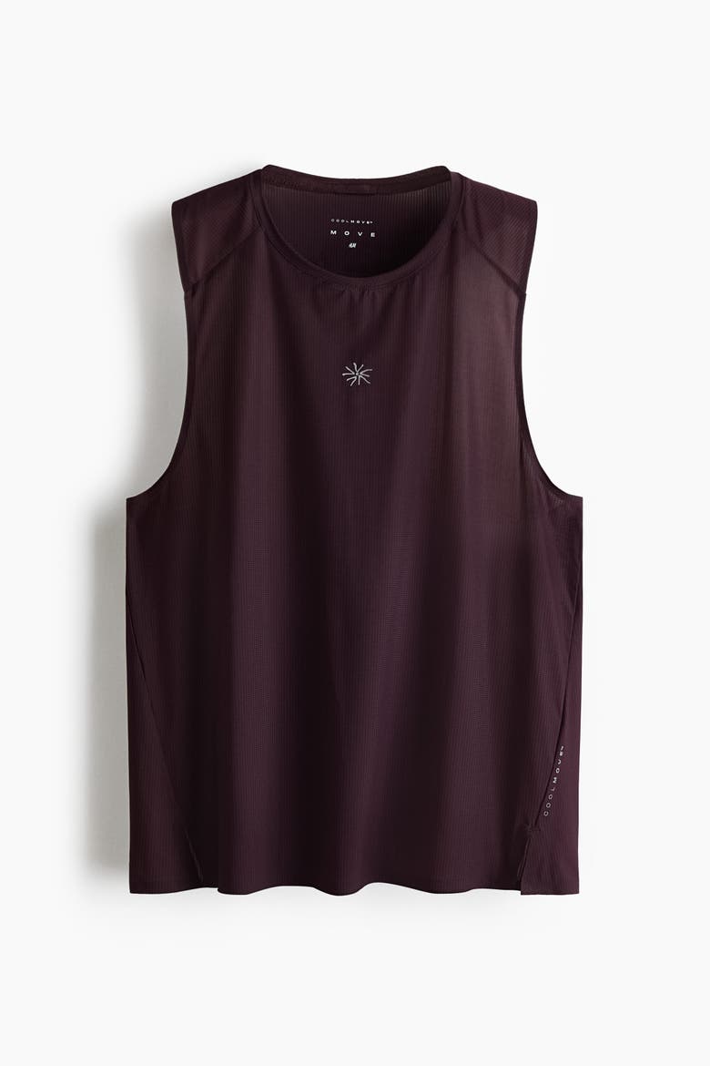 Running Vest Top With Coolmove, Alternate, color, Dark plum/sun