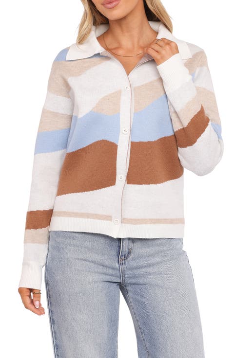 Tulula Colorblock Jacquard Cardigan