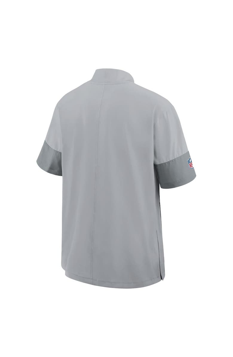 Nike Men's Nike Gray Detroit Lions Sideline Short Sleeve Quarter-Zip Performance Coach Jacket, Alternate, color, Gray