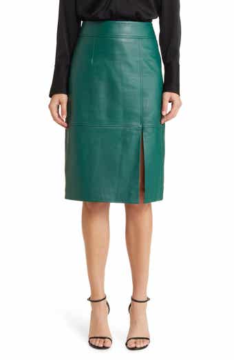 BOSS Setora Leather Pencil Skirt