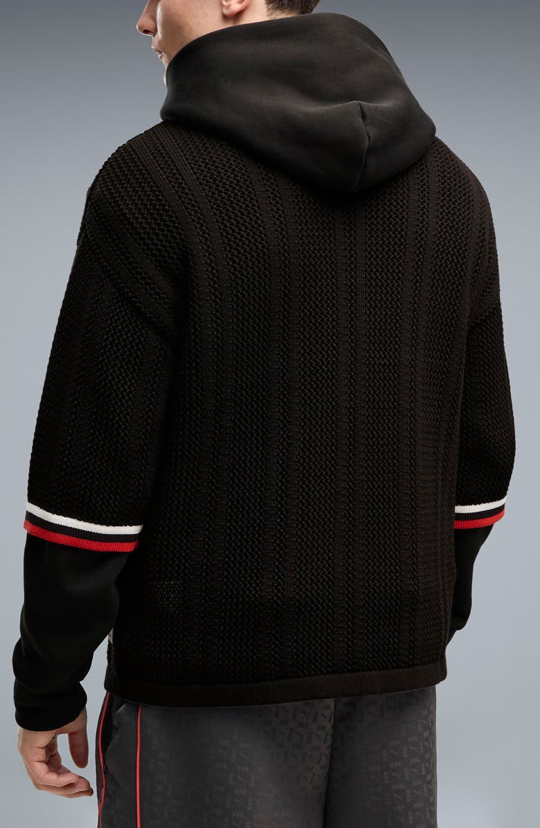 PUMA x NAHMIAS Oversize Knit Soccer Jersey, Alternate, color, Puma Black