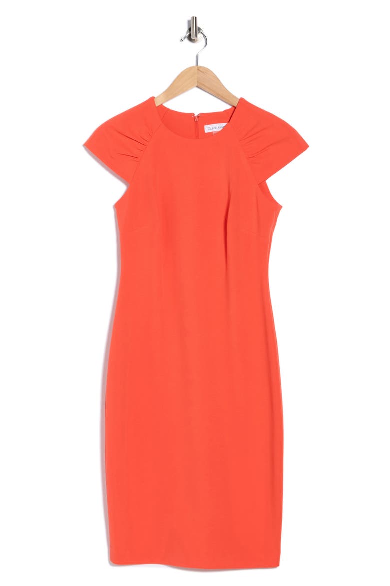 Cap Sleeve Sheath Dress, Alternate, color, GINGER