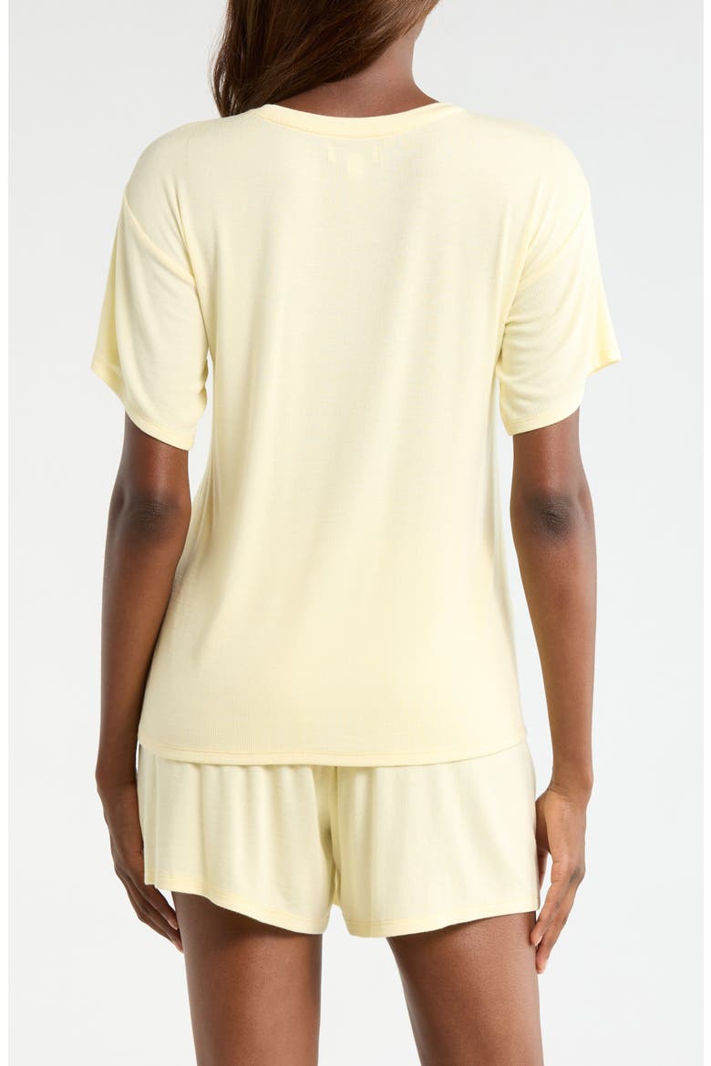 Moonlight Eco Easy Rib Short Pajamas, Alternate, color, YELLOW FLAN