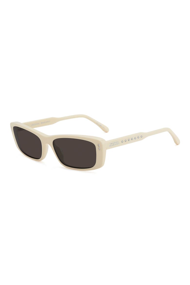 57mm Rectangular Sunglasses, Alternate, color, BEIGE/ GREY
