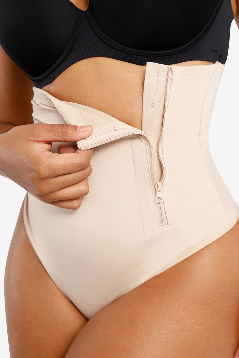 Side Zip Shaping Panty, Alternate, color, Pinkish Beige